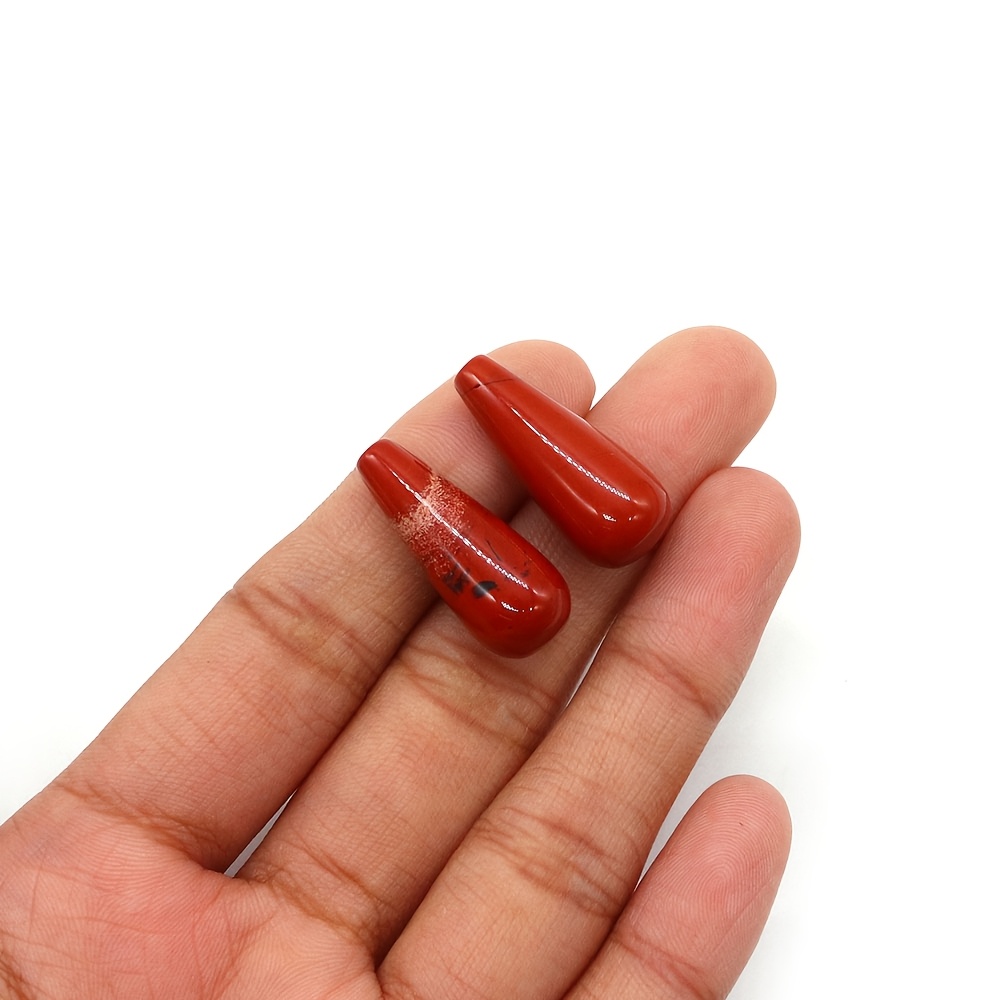2pcs Strawberry Quartz Loose Beads, Semi-Finished Pendants